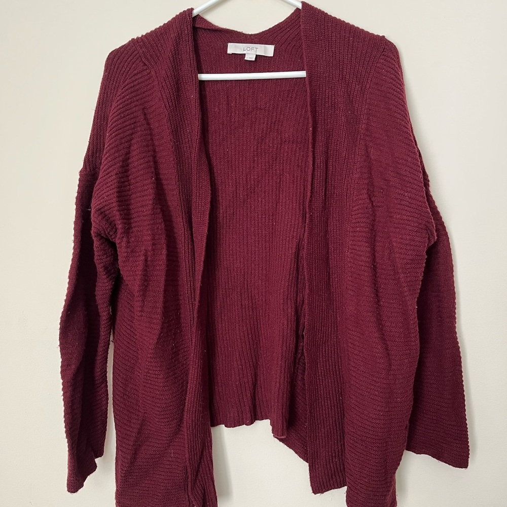 Loft Red Open Sweater Size Small